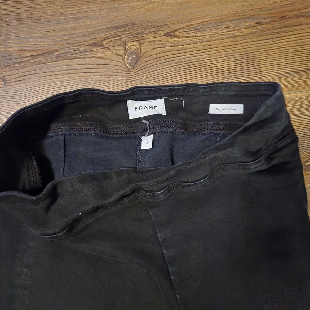 Frame Denim Black High-Rise Flare Jeans - Picture 4 of 8